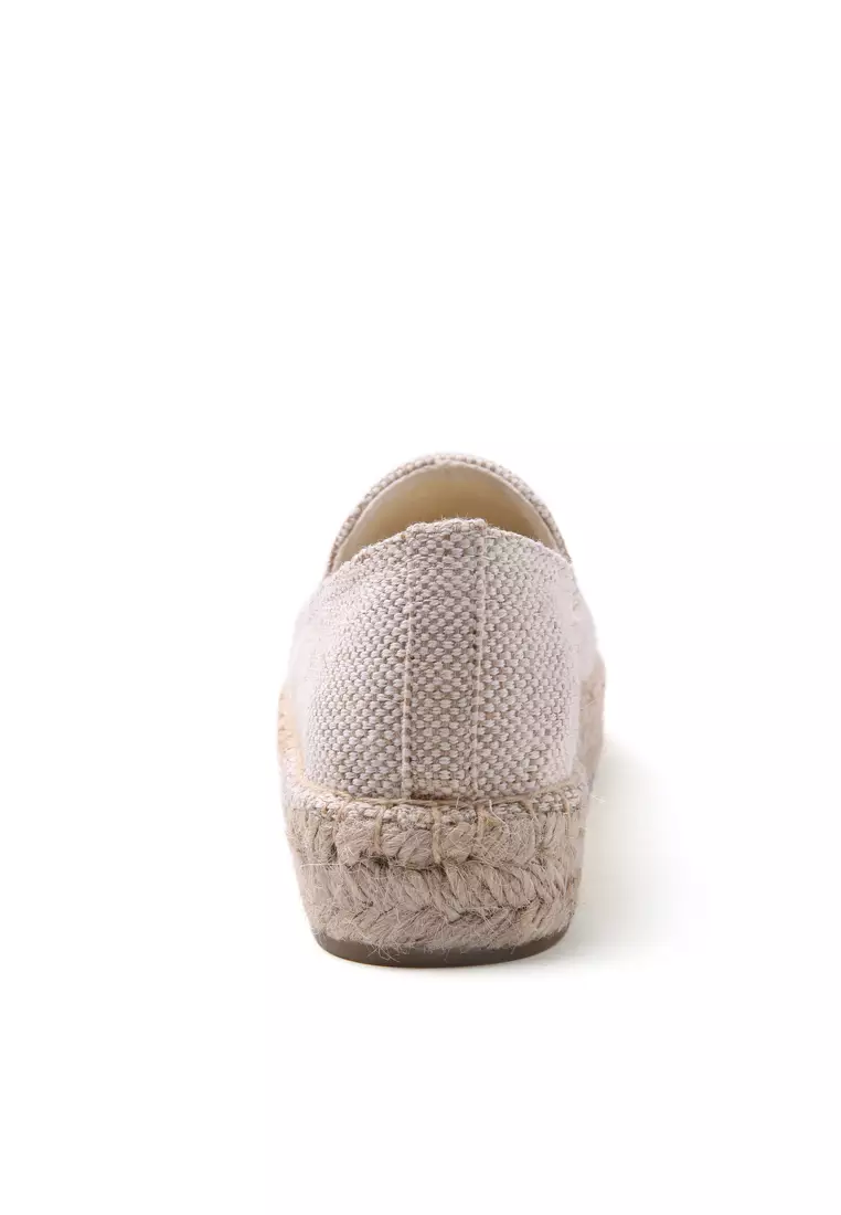 Platform Embroidery Linen Espadrilles HB6106