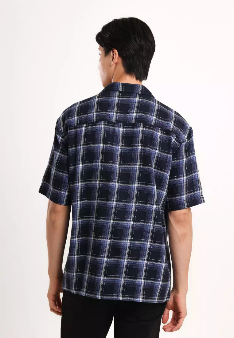 Used 1968 - Ansel Kemeja Pria Lengan Pendek Relaxed Fit Motif Kotak