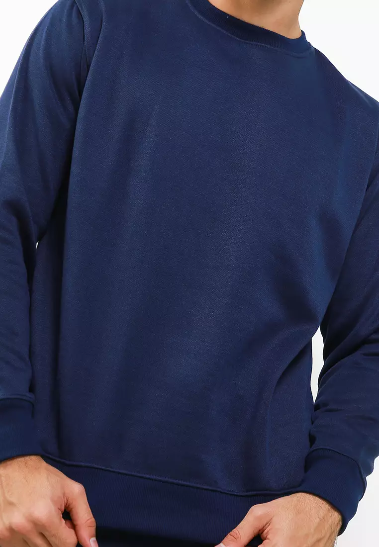 Cotton Well Sweater with Hidden Pocket Navy | Jaket Tebal dengan Kantong Tersembunyi Biru Donker