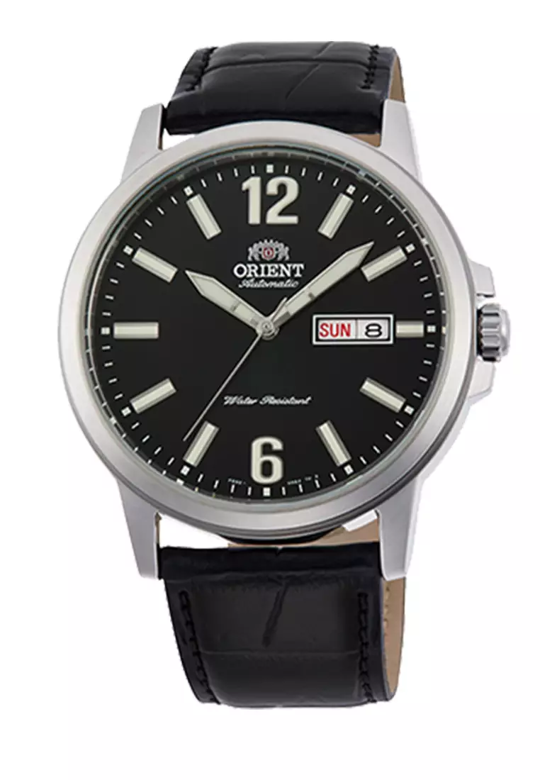 Orient Commuter RA-AA0C04B Automatic 41.9mm Day Date Black Dial Leather Black