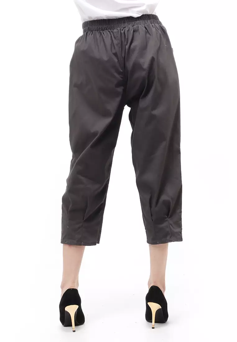 Radcliff Celana Panjang Ruberry Waist Bawahan Wanita Model Jogger Casual - Dark Grey