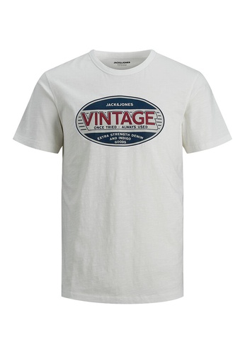 Jack & Jones white Vintage Graphic O-Neck Tee 9CEBBKA6CF8AC2GS_1