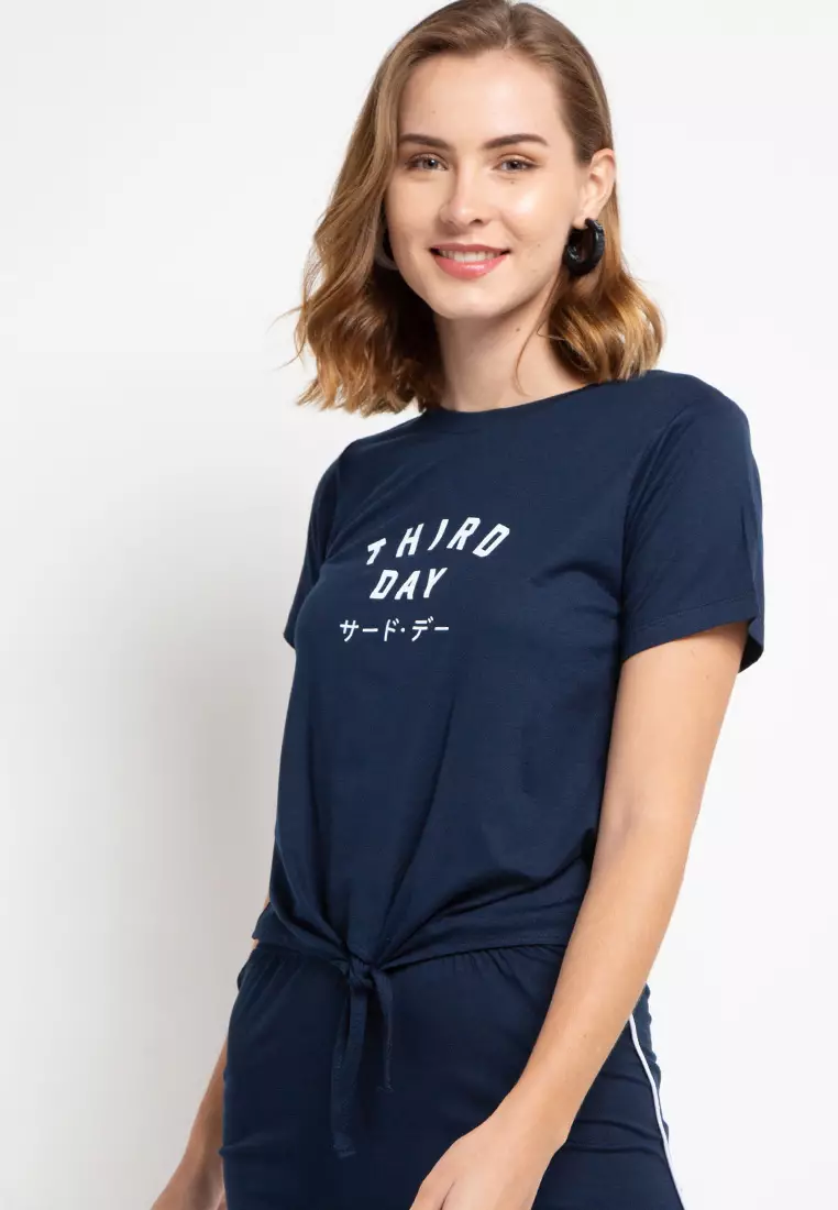 LTD59 Third Day Ck Crop Knot Td Simple Navy
