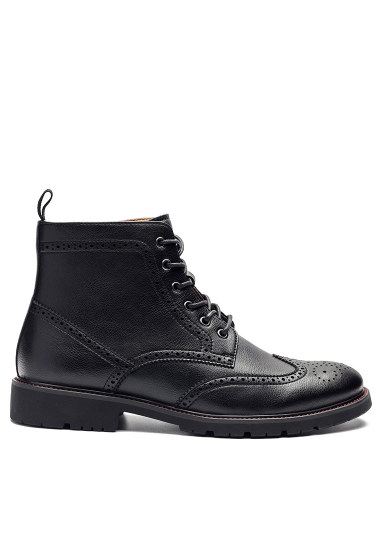 Platform Brogue Grain Leather Martin Boot MK6003