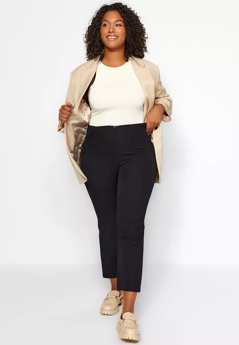 Plus Size Cigarette Trousers
