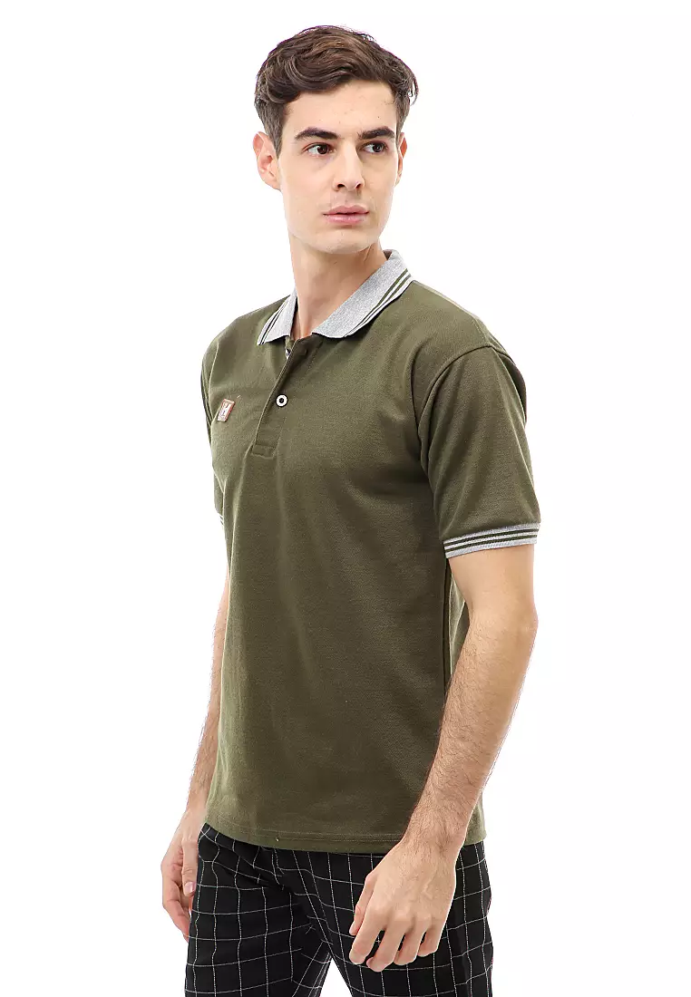 Jack Atasan Formal Kaos Polo Polos Pria Short Sleeve Material Cotton ORIGINAL - Army