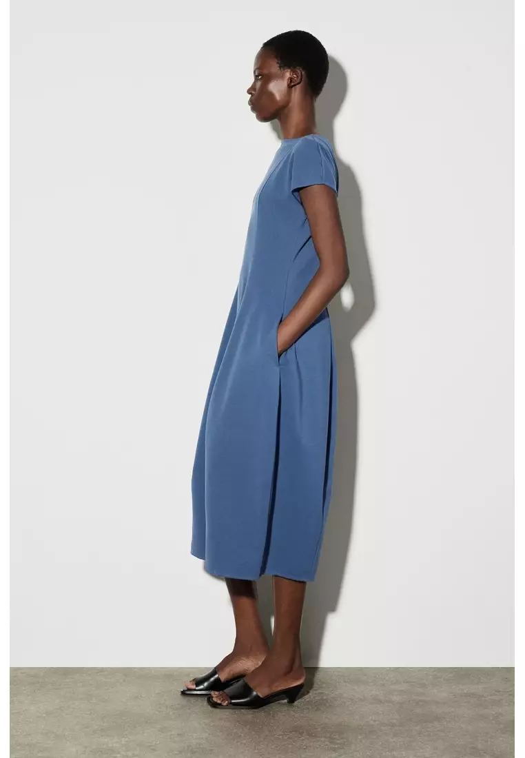 SCULPTURAL JERSEY MIDI DRESS