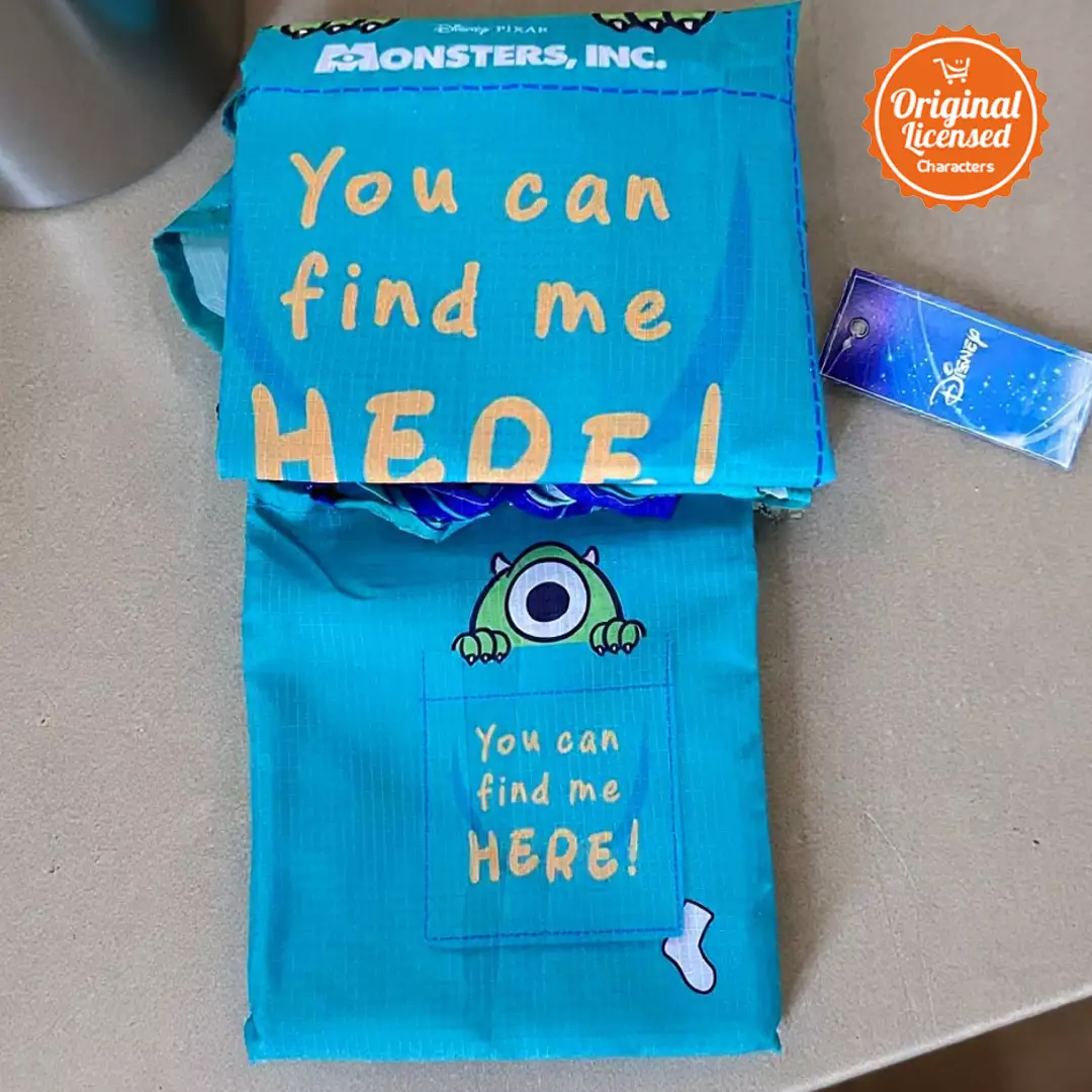 Tas Belanja Lipat Parasut Mike Monster Inc 45x39 cm – Tas Belanja Besar Ringan & Kuat