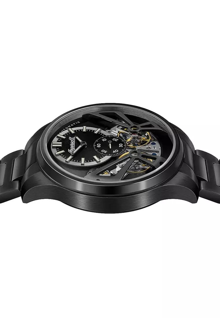 (FREE GIFT) Ingersoll The Naismith Black Stainless Steel Analog Automatic Watch For Men INI16102 IC003GW-GWP