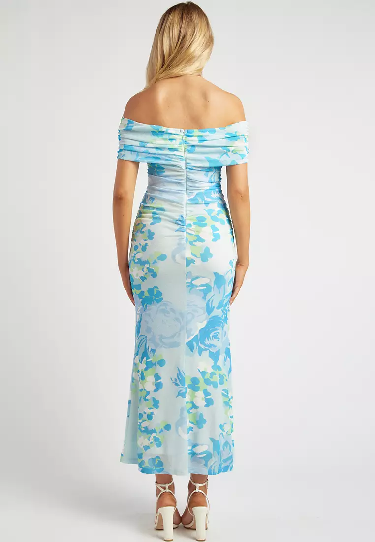 Jersey Off Shoulder Floral Dress