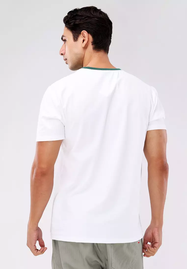 Round Neck Streaky Short Sleeves