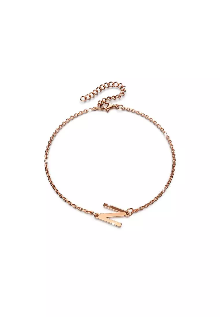 Gold bracelet hotsell with initial charm
