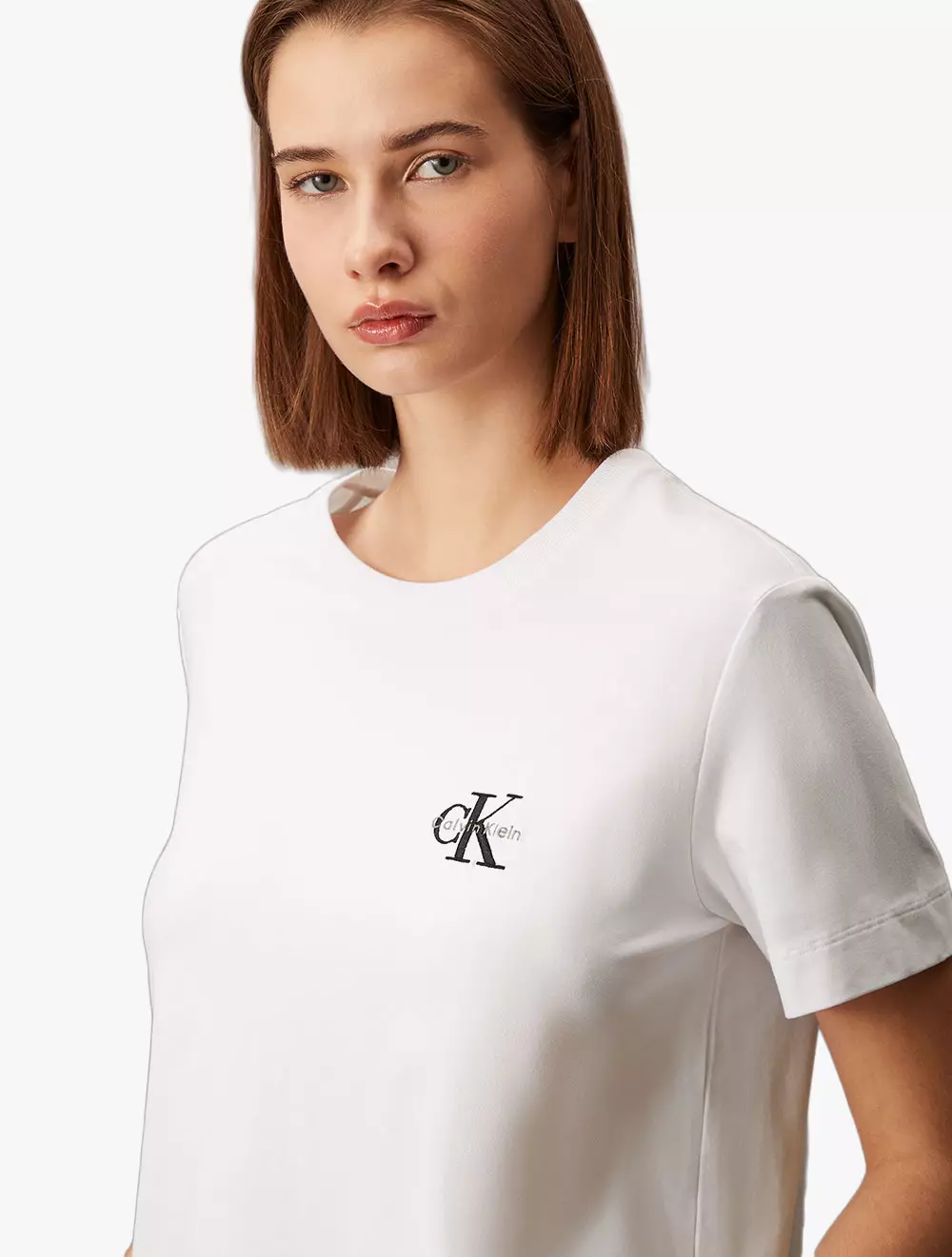 Calvin Klein - Core Essentials Monogram Embroidery Tee - White