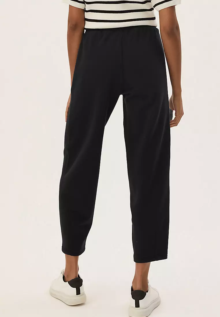 Cotton straight leg ankle grazer online joggers