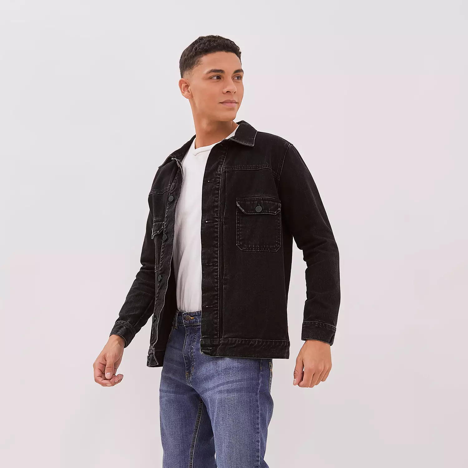 DUST Jaket Denim Shaka All Black (DM.6115)