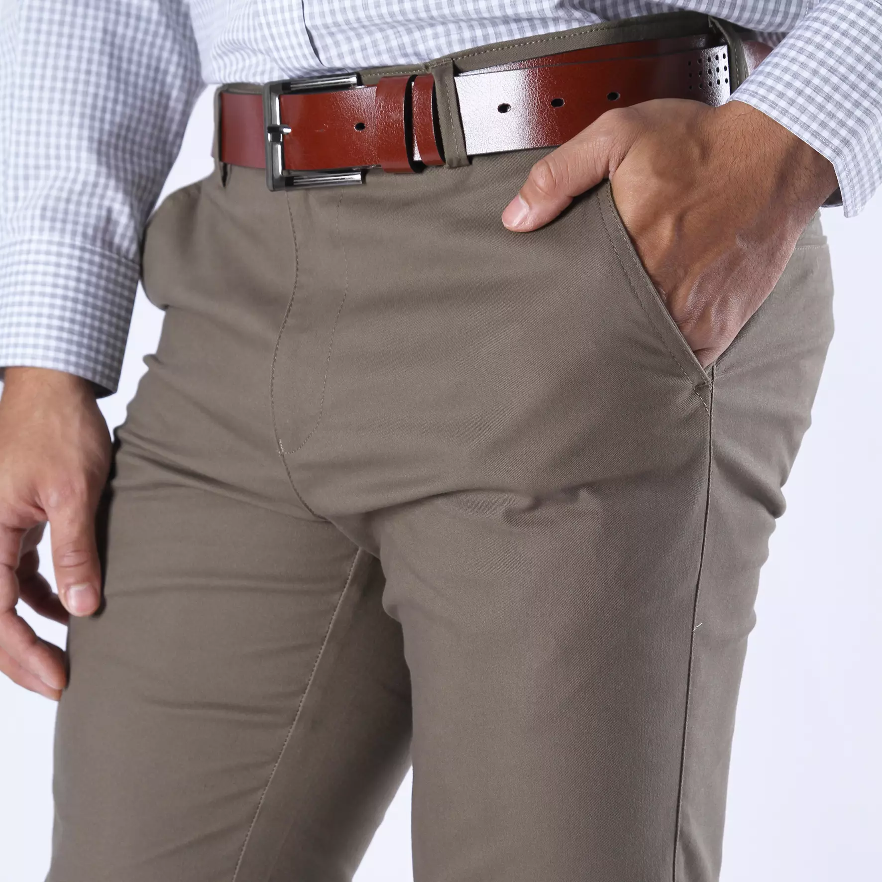 Ethan White Celana Panjang Chino Casual Khaki Merritt