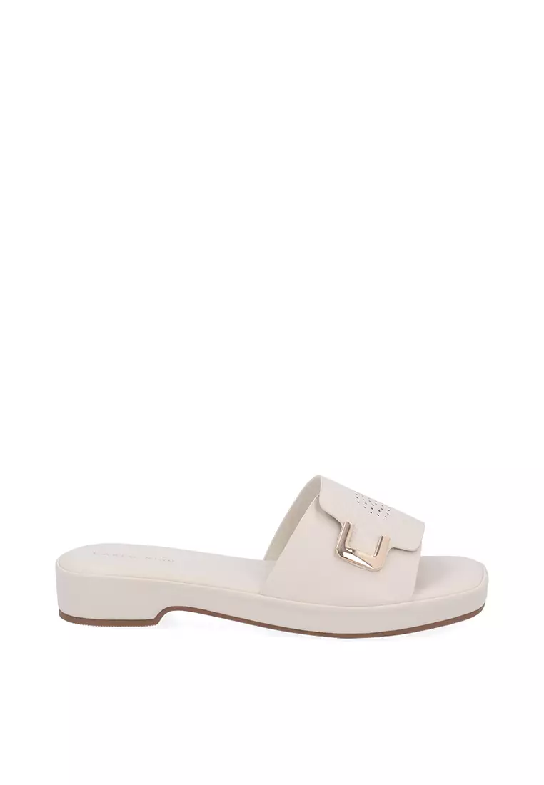 Carlo Rino Beige Sloane Buckle Sandals