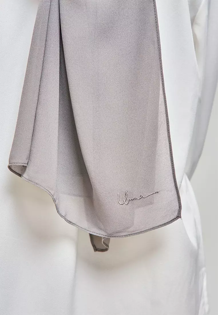 Kalsom Light Chiffon Scarf in Fallen Grey