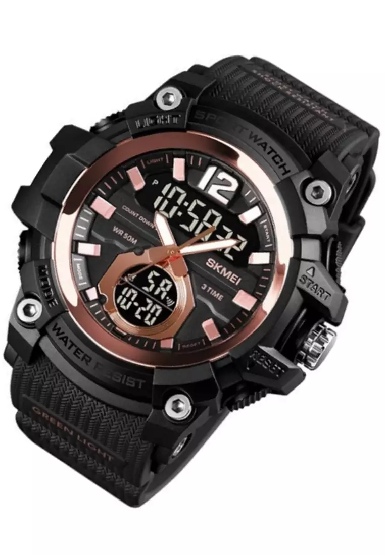 Jam Tangan Digital Pria Waterproof Many Function Strap Tali Material PU Silicone BY37 ORIGINAL