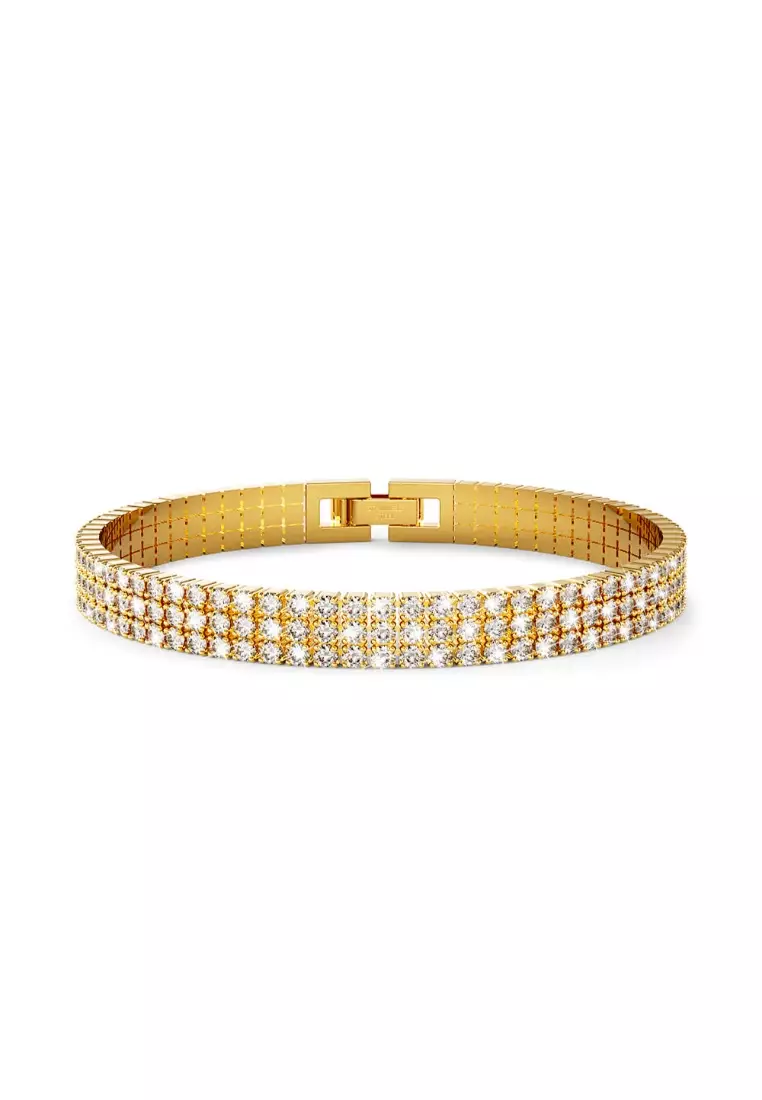 Buy Bullion Gold BULLION GOLD Tara Dazzles 3 Row Gold Tennis