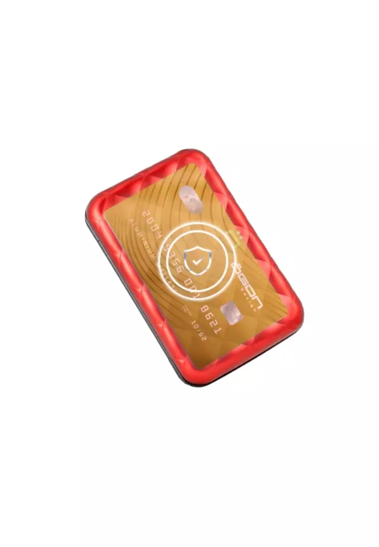 Quilted Button Aluminium Wallet-1000003-Red