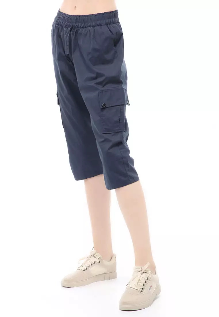 Madoc Short Pants Celana Pendek Kasual Wanita 7/8 Style Pocket Material Cotton ORIGINAL - Navy