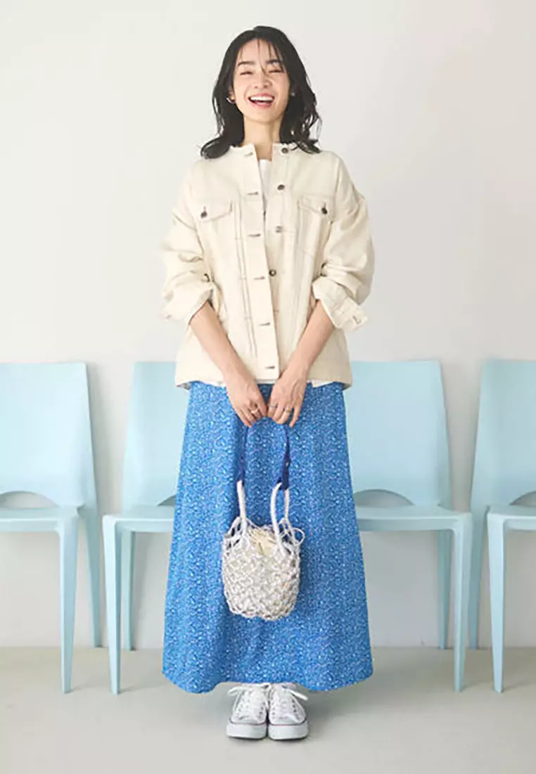 Green Parks - Takumi Pattern Flower Skirt Blue