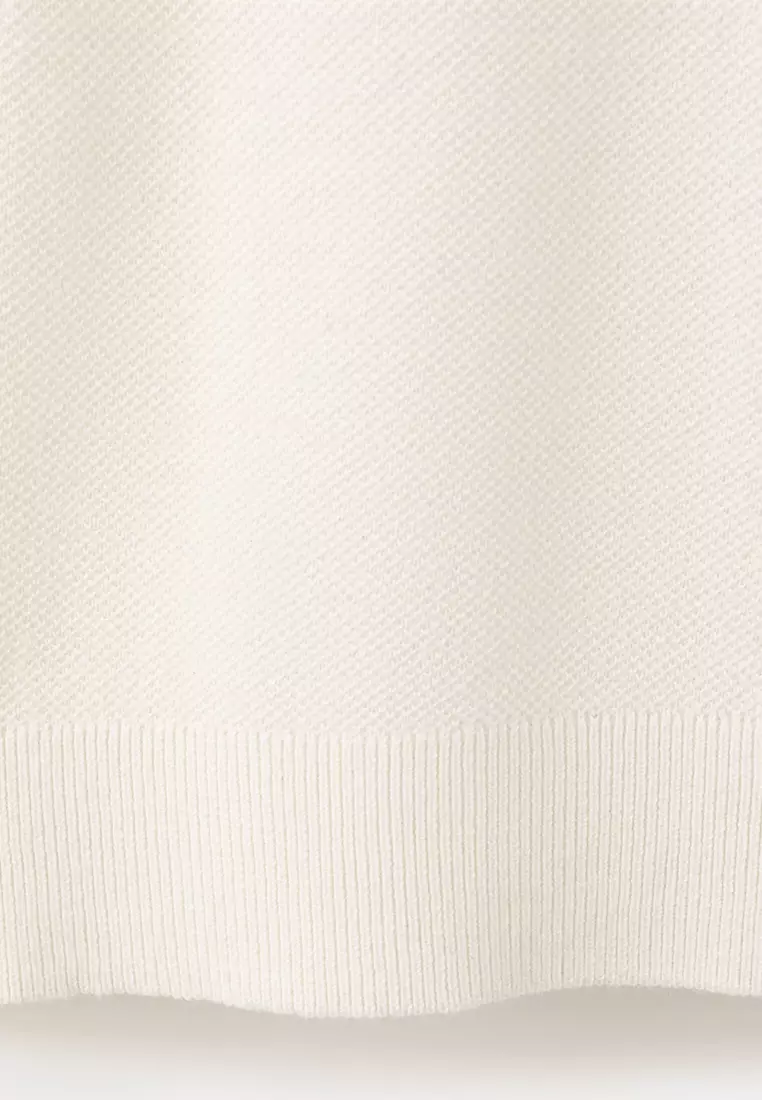 Fine Knit Polo Shirt With Microstructure