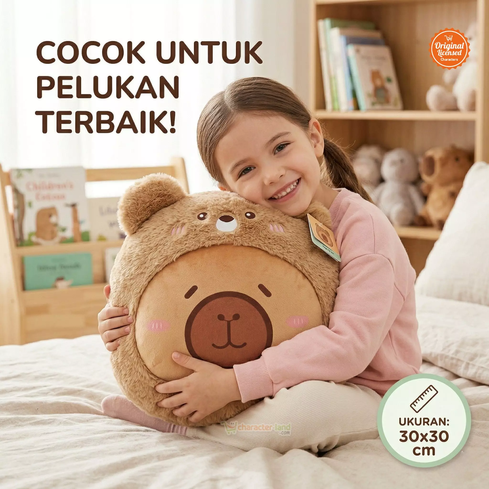 Boneka Bantal Kepala Kapibara Costum Bear 30 cm