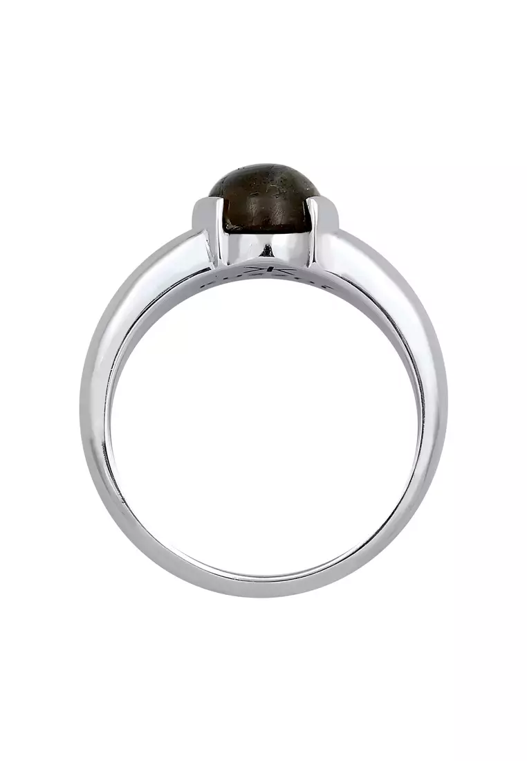 EXCLUSIVE Cincin Perhiasan Perak 925 Pria Signet Labradorite
