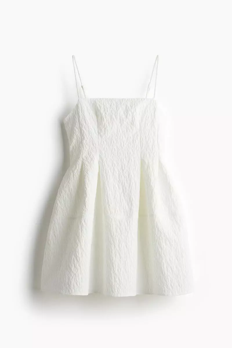 Jacquard-weave strappy dress