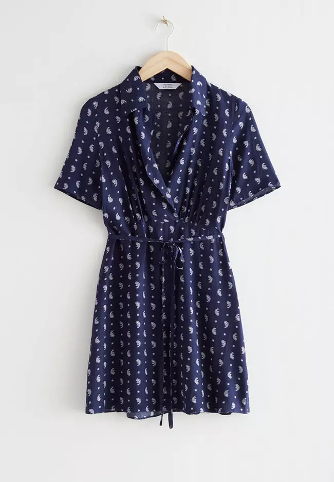 Printed Collared Mini Dress