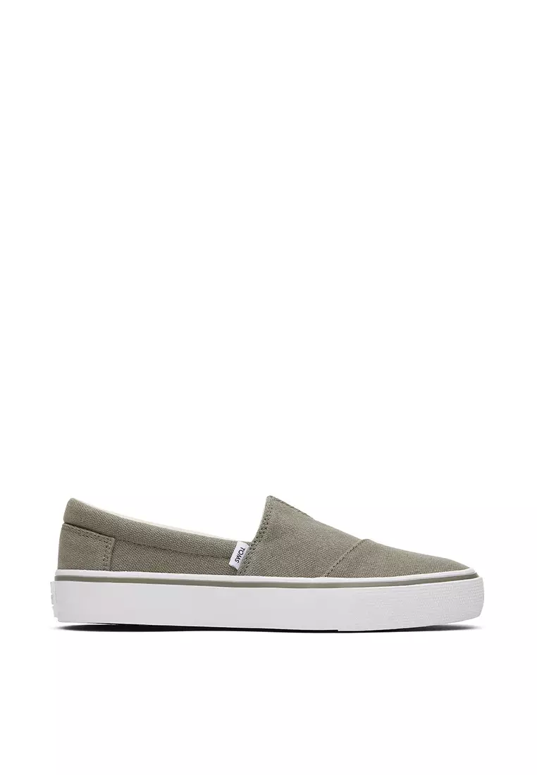 Discount on Toms  shoes - SKU: Sneakers Alpargata Fenix Slip-On Women - Vetiver Grey Washed Canvas