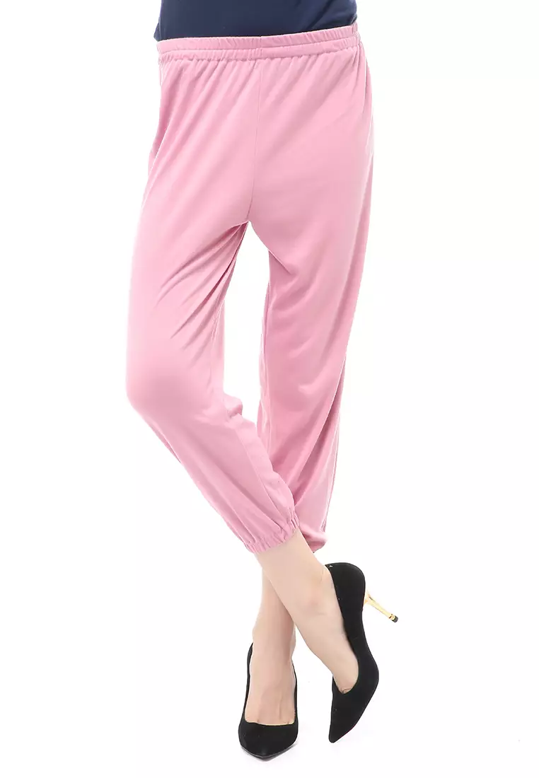 Nabila Legging Karet Muslimah Polos Bawahan Wanita Regular Fit - Dusty Pink