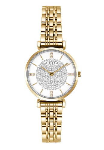 Aries Gold 金色 Aries Gold Vigoureux L 5039Z G-W White and Gold Stainless Steel Watch D520DACBD6C35CGS_1