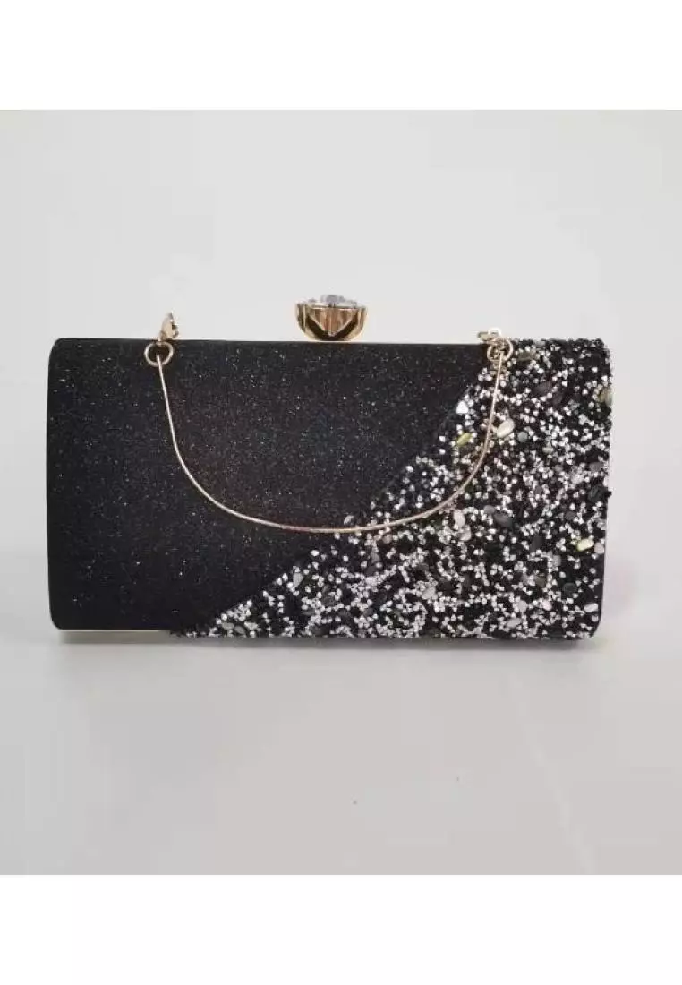 Vedlyn Gisya Tas Pesta Wanita model Clutch Fashion Terbaru - Black