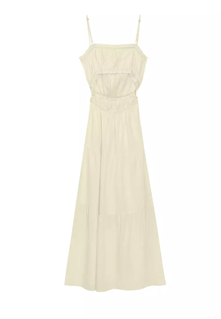 Padded Tiered Ruffle Maxi Dress