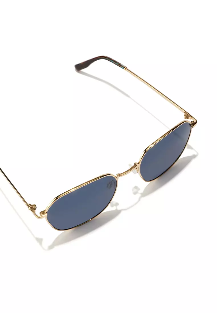 HAWKERS Gold Blue RISE Sunglasses for Men and Women, Unisex. Official Product designed in Spain