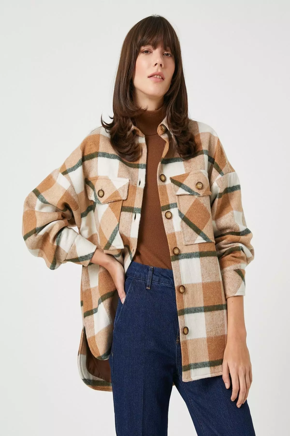 Green plaid 2025 jacket womens