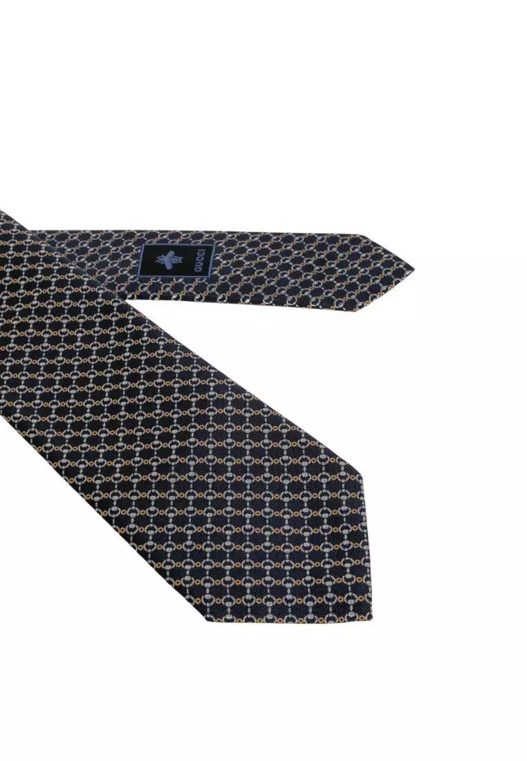 Horsebit Silk Jacquard Tie