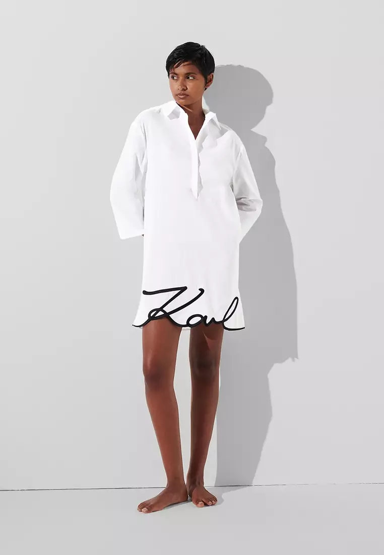 KARL LAGERFELD B.V Robe De Plage DNA Signature Femme - Combinaison Soleil Élégante