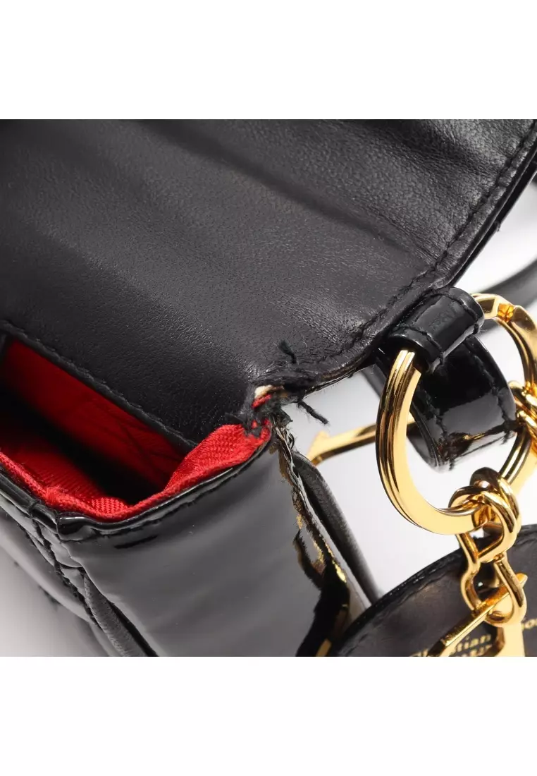 Pre-loved Christian Dior Canage Shoulder bag Patent leather black