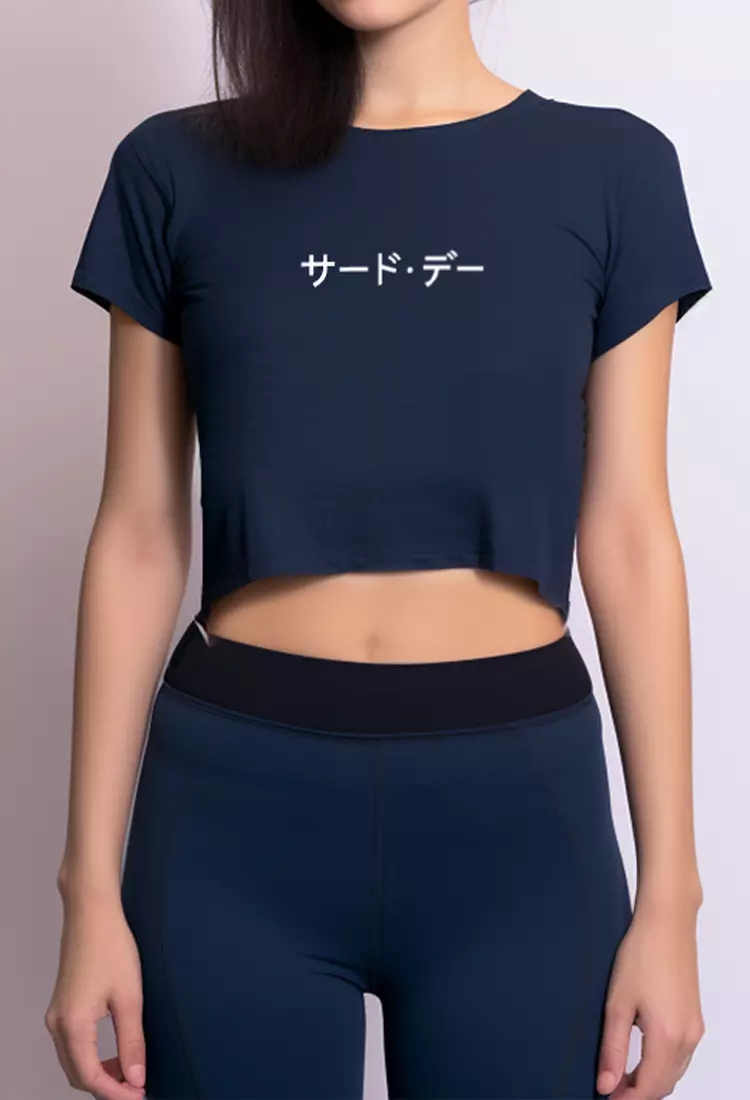 LTD19 Third Day Crop Top RCP Katakana Navy