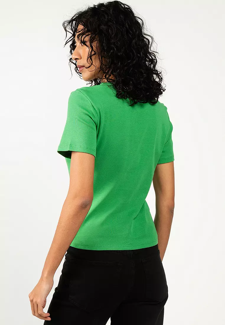 Short Sleeve Short Print Top