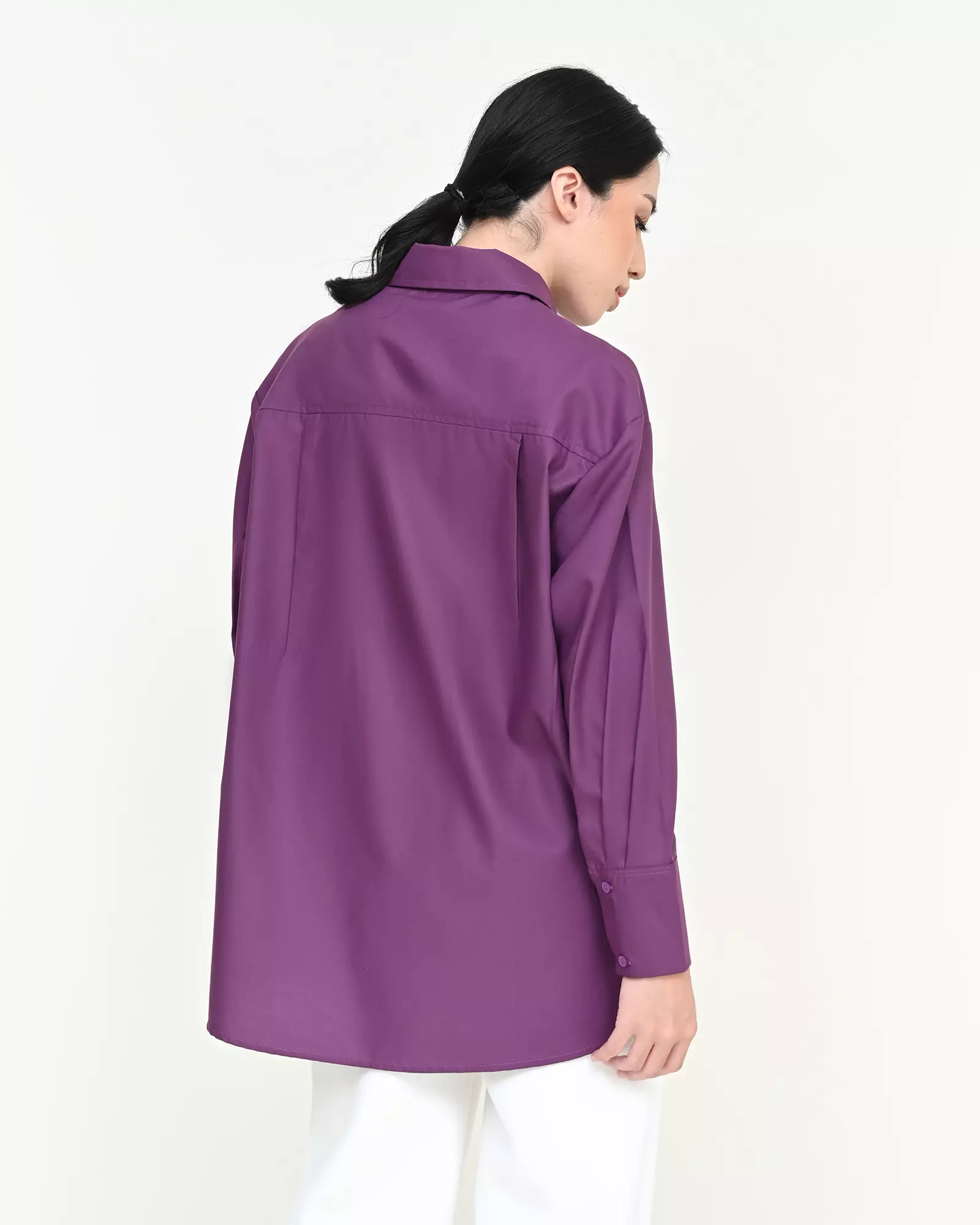Geulis.id PIPER SHIRT / KEMEJA OVERSIZE WANITA - PURPLE