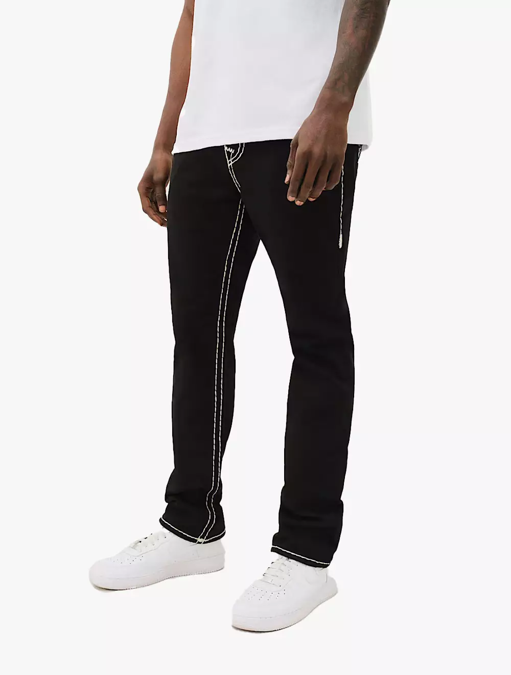 True Religion Men Denim Pants RICKY SUPER T FLAP 34IN Black