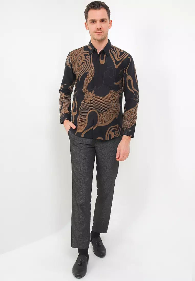Batik Talenta Exclusive Lengan Panjang Slimfit Jalur Black