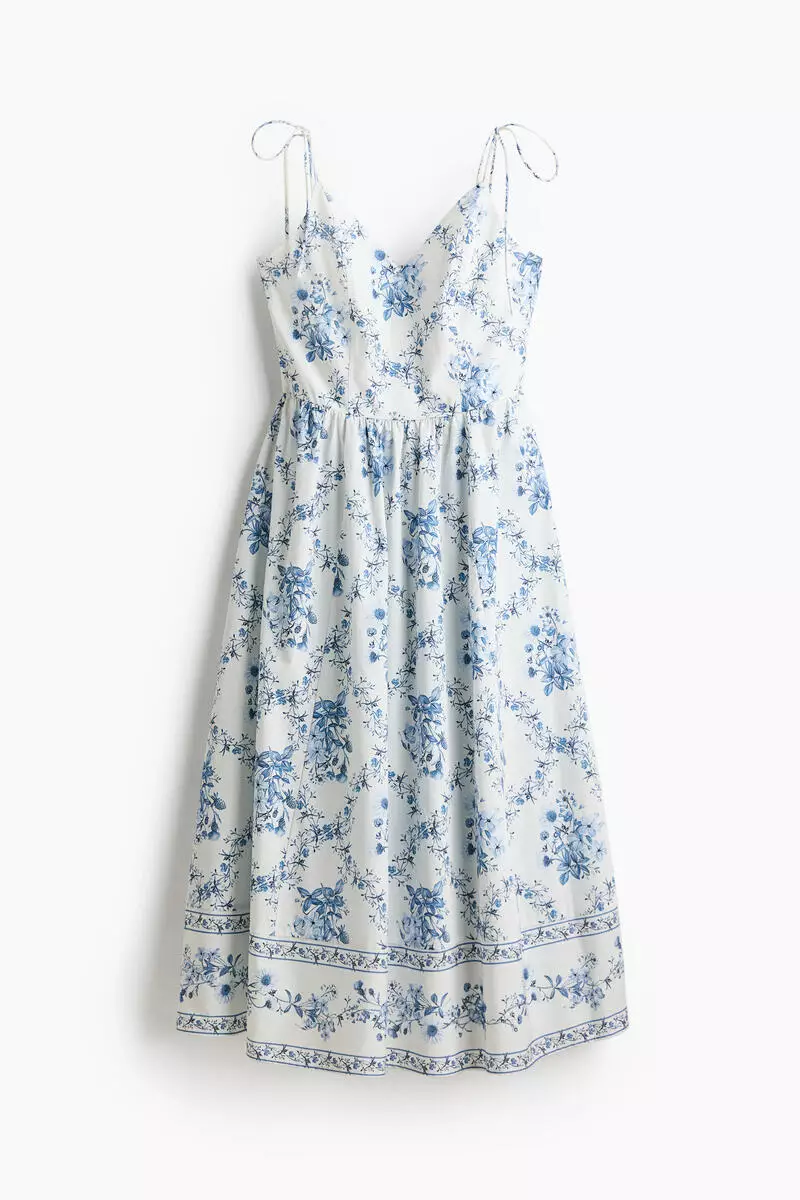 Flared-skirt strappy dress