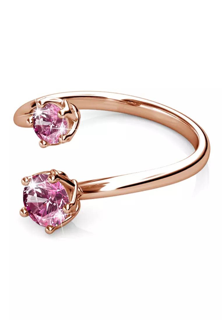 Split Pink Personality Ring Embellished with SWAROVSKI® crystals