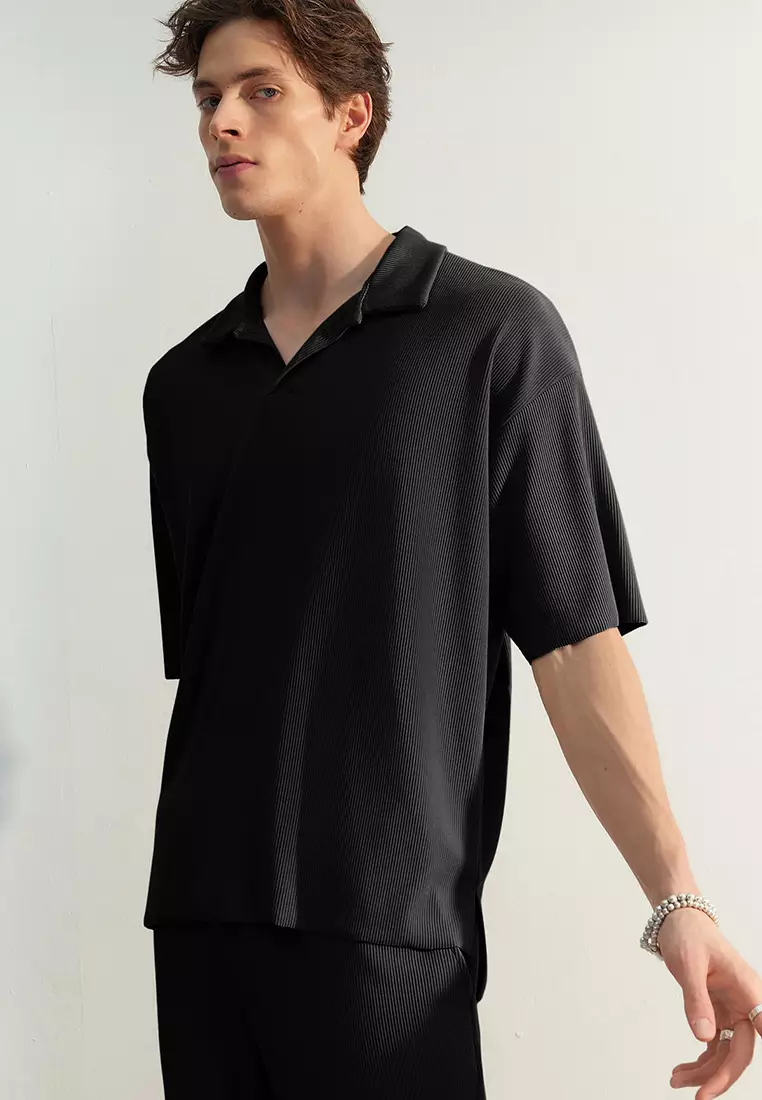 Textured Wrinkle Free Polo Shirt